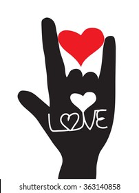 Love hand sign. Love symbol. Vector illustration