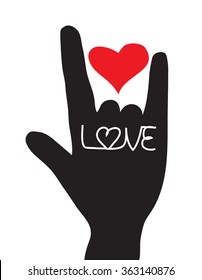 Love hand sign. Love symbol. Vector illustration