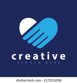 love Hand two logo icon vector template
