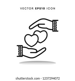 Love hand valentines day vector icon