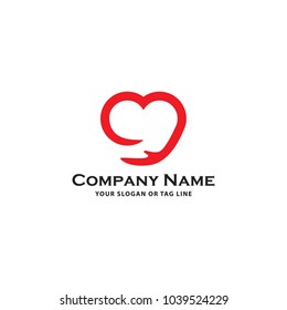 love hand vector logo