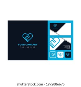 Love and hand vector logo deign