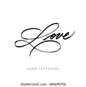Love. Hand written elegant typography for your design. Custom lettering. Can be printed on greeting cards, paper and textile designs, etc.