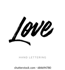 Love. Hand written elegant typography for your design. Custom lettering. Can be printed on greeting cards, paper and textile designs, etc.