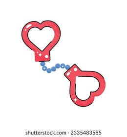 Love Handcuff doodle Vektorgrafik Symbol. EPS10-Datei