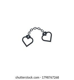 Amar las esposas simple ilustración de icono vector en diseño plano  