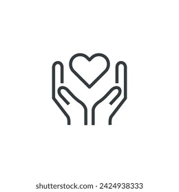 Love hands give heart share icon, vector illustration