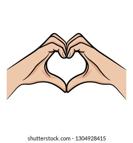 Vector Hand Showing Heart Shape Gesture Stock Vector (Royalty Free ...