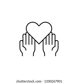 Love, hands icon. Element of law and justice icon. Thin line icon for website design and development, app development. Premium icon
