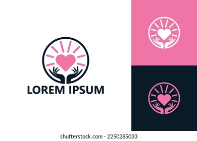 Vector de diseño de plantillas de logotipo de amor en manos