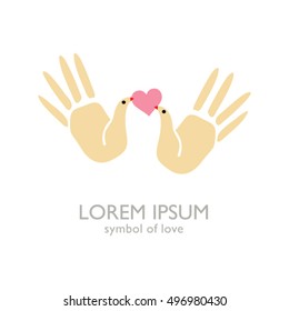 Love Hands - template logo for the Dating Club, Wedding Agency, Social Fund.