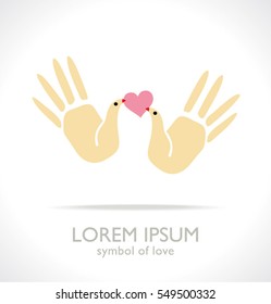 Love Hands - template logo for the Dating Club, Wedding Agency, Social Fund.
