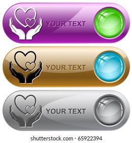 love in hands. Vector internet buttons.
