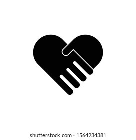 Love handshake icon vector illustration