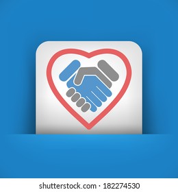 Love handshake minimal icon