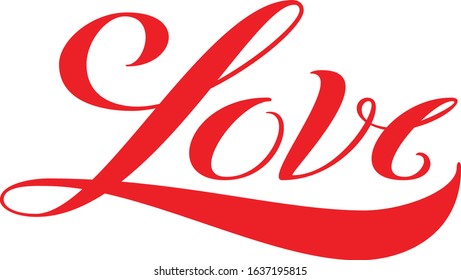 Love handwriting calligraphy lettering print card