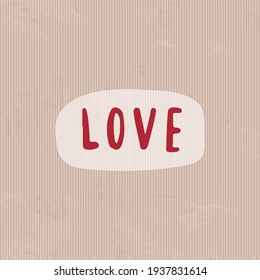 Love handwriting with elements in white and hearts illustration