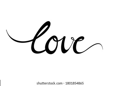 Love. Handwriting isolated on white background vector. Flat design.