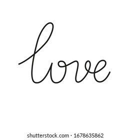 Love Handwritten By One Line Stock Vector (Royalty Free) 1678635862 ...