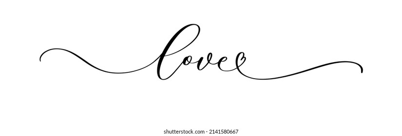 Love handwritten calligraphy text vector script