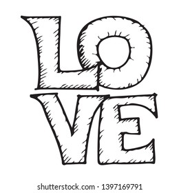 Love handwritten lettering  design text