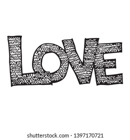 Love handwritten lettering  design text