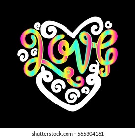 Love. handwritten lettering. Modern Calligraphy