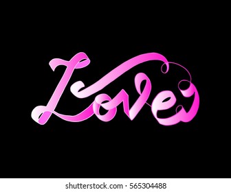 Love. handwritten lettering. Modern Calligraphy