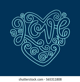 Love. handwritten lettering. Modern Calligraphy