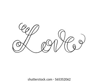 Love. handwritten lettering. Modern Calligraphy
