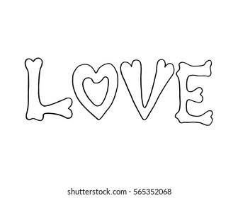 Love. handwritten lettering. Modern Calligraphy