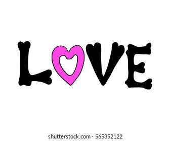 Love. handwritten lettering. Modern Calligraphy