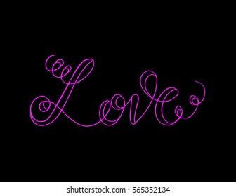 Love. handwritten lettering. Modern Calligraphy