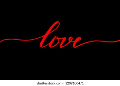 Love handwritten text vector script