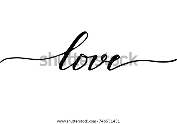 Love Handwritten Text Vector Script Stock Vector (Royalty Free