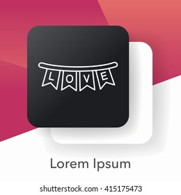 love hanging line icon