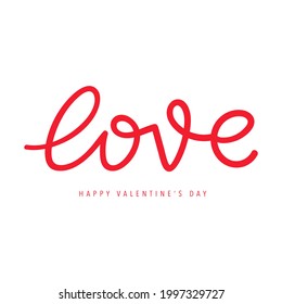Love in happy Valentine’s Day handwringing , isolated on white background , illustration Vector EPS 10
