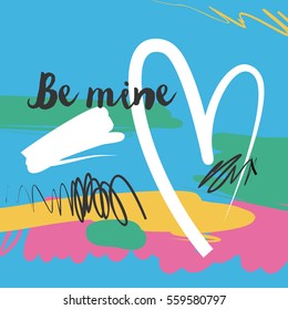 LOVE Happy St.Valentine's day card. Vector illustration