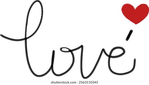 Love happy valentine lettering illustration clipart