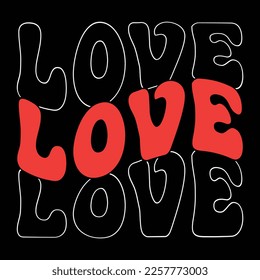 Love, Happy valentine shirt print template, 14 February typography design
