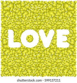 LOVE Happy Valentines day Background Yellow Vector