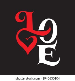 Love, happy valentines day card and happy marriage card, font type