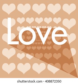 LOVE Happy Valentines day card, Font Type Vector Illustration.