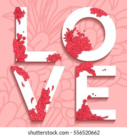 LOVE Happy Valentines day card, Font Type