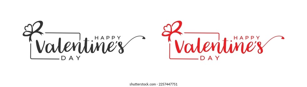 Love happy valentines day logo, happy valentines with gift box, valentine gift vector logo design.