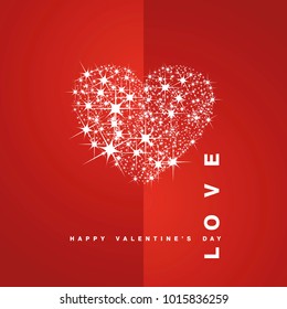 Love Happy Valentine's Day stars heart red card