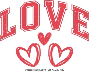 Love - Happy Valentine's day T-shirt Design, Valentine Varsity T-shirt design, Retro Valentine, retro Varsity, Love Heart Vector file, boho varsity, boho design