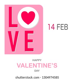 LOVE in Happy Valentine's Day , Vector Illustration