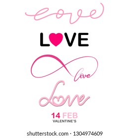 LOVE in Happy Valentine's Day , Vector Illustration
