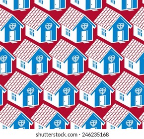 Amor y armonía en el fondo conceptual de casa, casas abstractas. Tema inmobiliario simétrico sin fisuras.